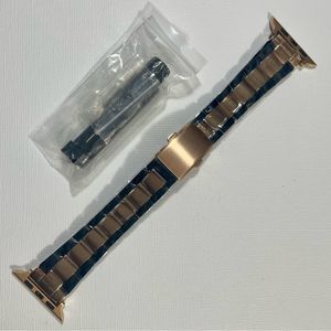 Posh Tech Two Tone Stainless Steel/Enamel Rose Gold Apple Watch Band - 42mm